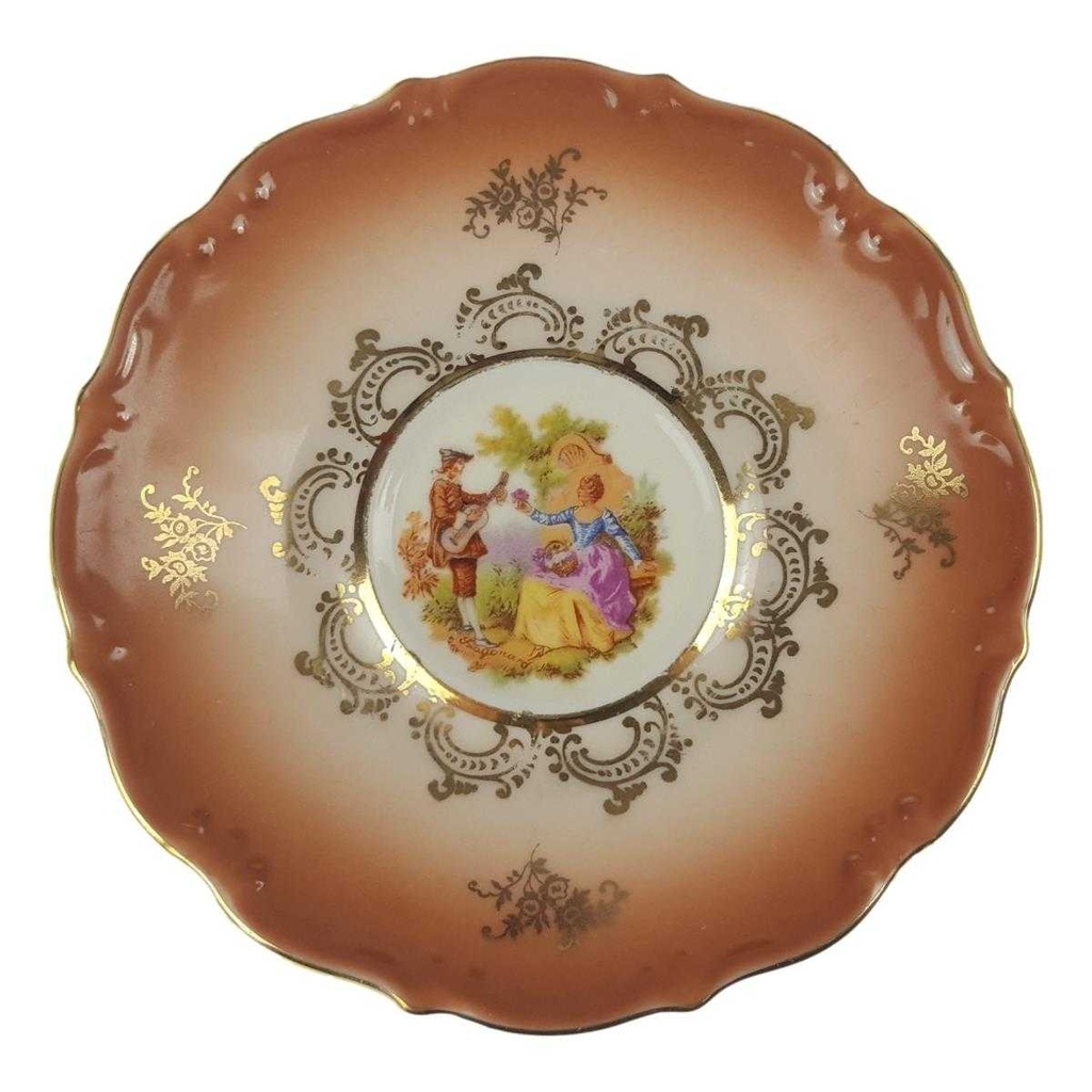 [458168618] Untertasse für Mokka Schlottenhof braun Rokoko Gold