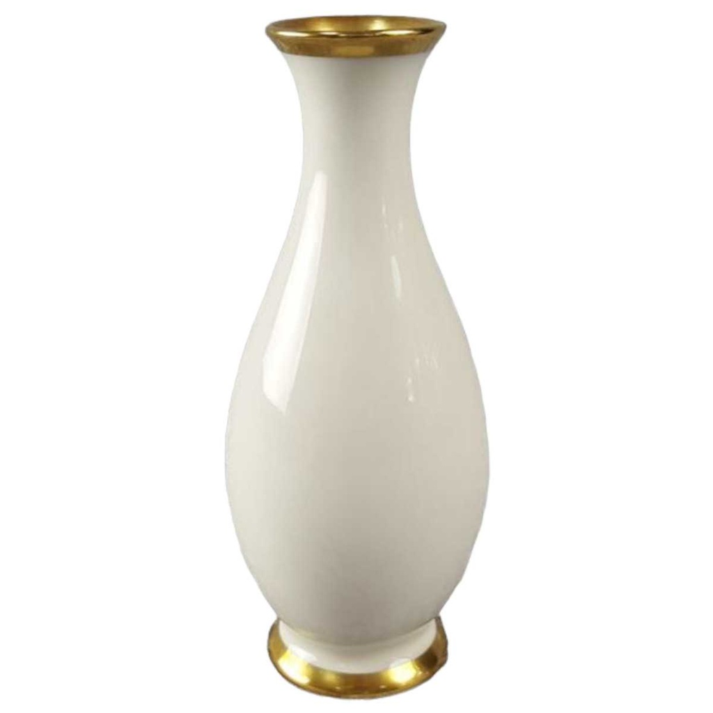 Tischvase Vase Blumenvase Goldrand 15,7 cm Royal KM Bavaria Elfenbein Beige gebraucht - gut