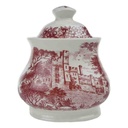 Zuckerdose J & G Meakin England Haddon Hall Rot Historismus gebraucht - gut