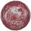 Untertasse 15 cm J & G Meakin England Haddon Hall Rot Historismus gebraucht - gut
