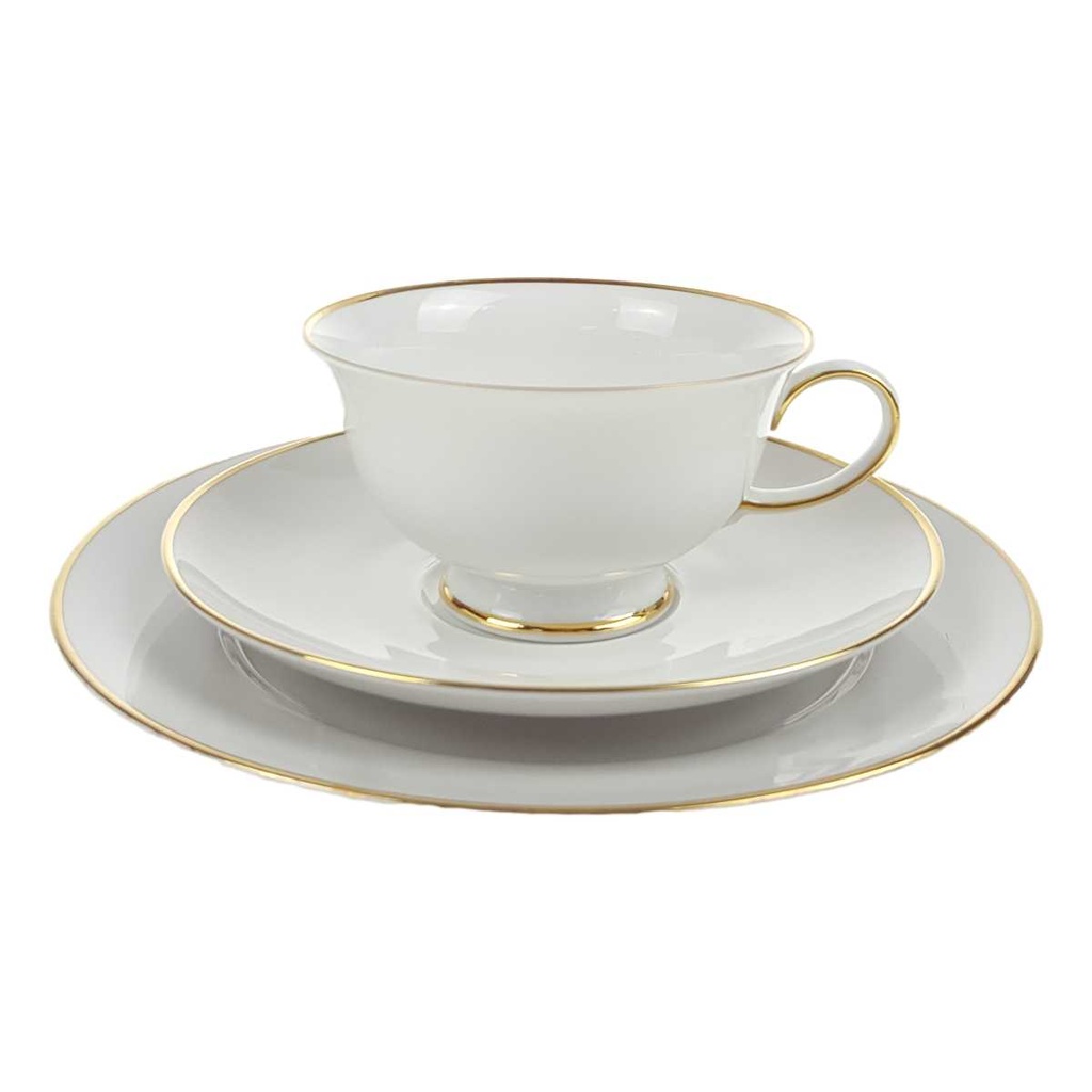 [458168636] Gedeck Sammelgedeck 3tlg. Rosenthal Goldrand weiß