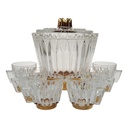 Bowle mit 6 Bechern Goldrand 7tlg 3,5 L Krone Gold gebraucht - gut