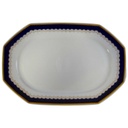Fleischplatte Goldrand 35x23,3 cm Winterling Marktleuthen Kobaltrand mit Goldraute eckig gebraucht - gut