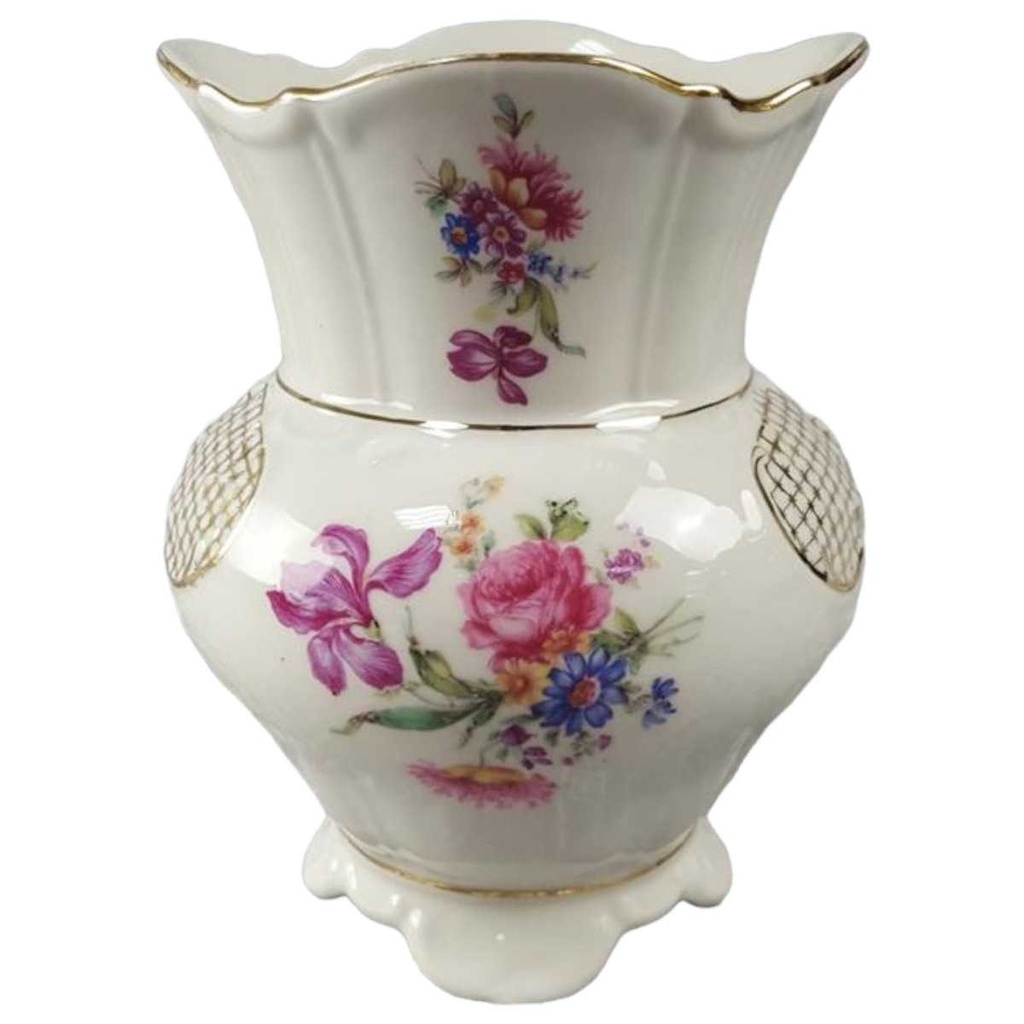 [45816871] Vase Blumenvase Golddekor 16 cm Schaller Elfenbein Beige gebraucht - gut