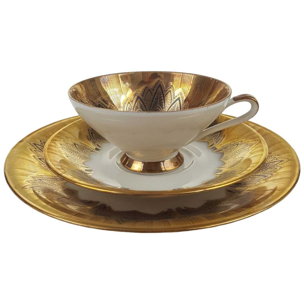[458168731] Sammelgedeck 3tlg. Schaller Golddekor
