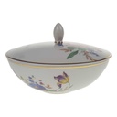 Deckeldose Bonboniere Hutschenreuther elfenbein Goldrand Blumendekor