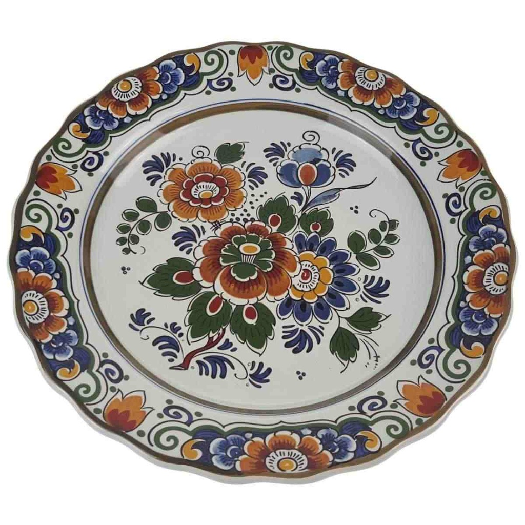 [458168844] Wandteller 22,8 cm Delft polychroom Handwerk Keramik