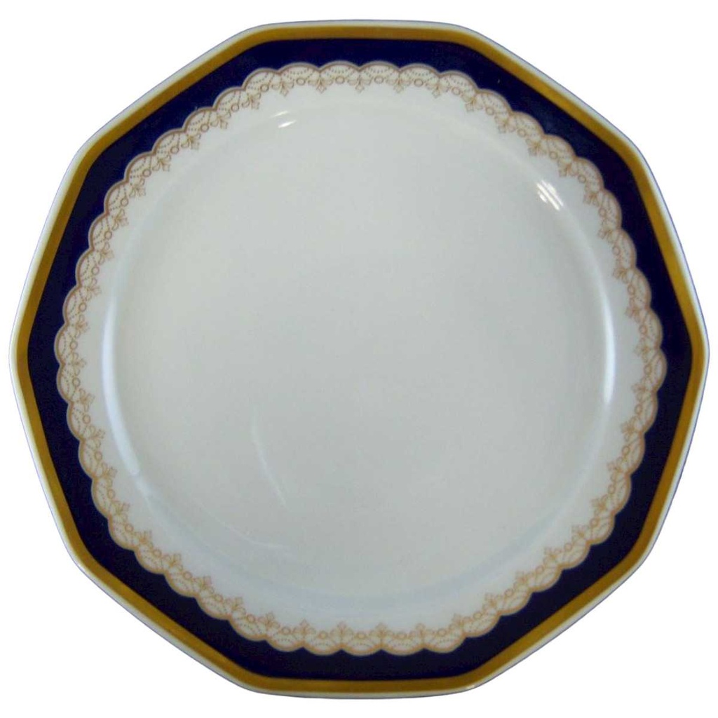 [4581689] Speiseteller Essteller Goldrand 24 cm Winterling Marktleuthen Kobaltrand mit eckig gebraucht - gut