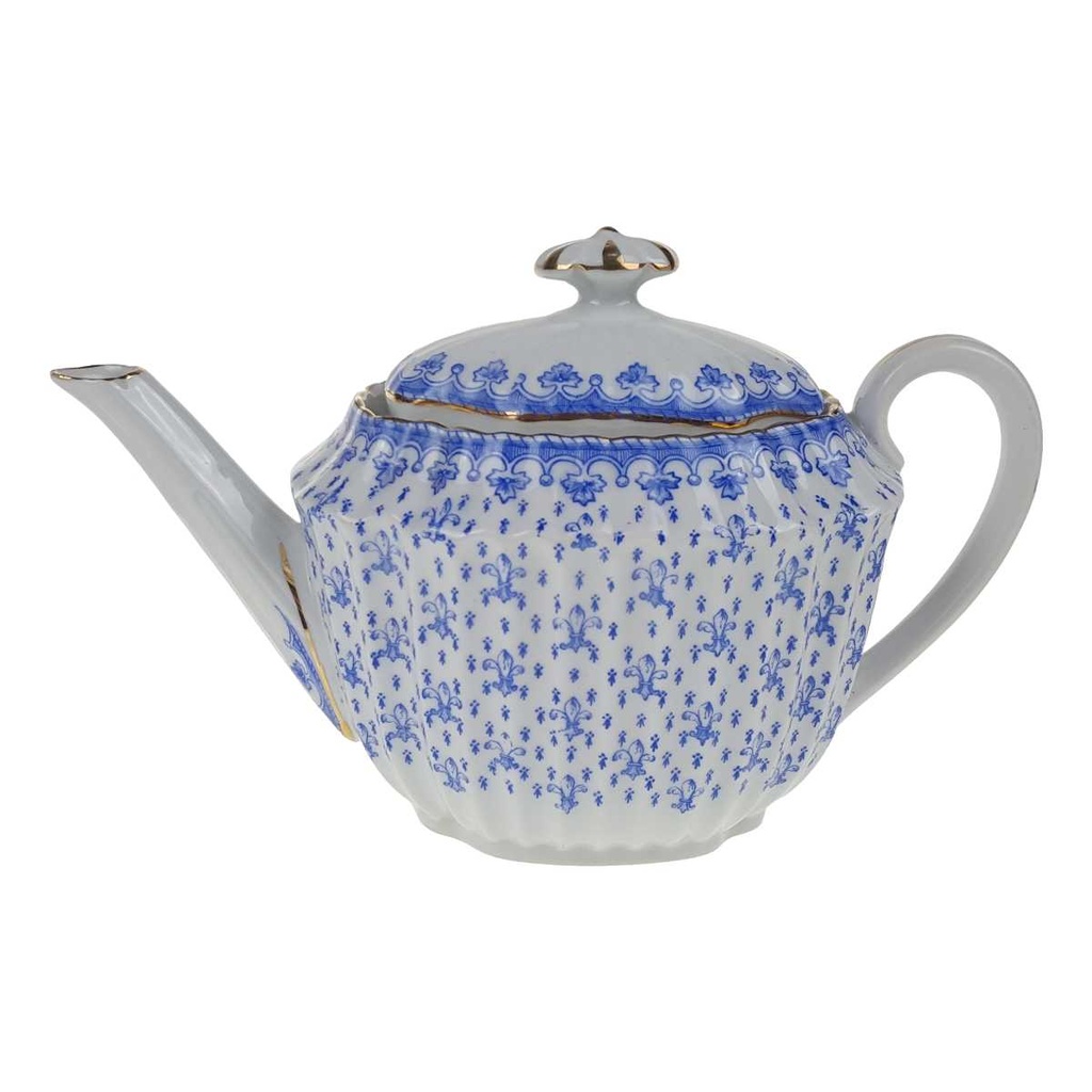 Teekanne Goldrand 0,9 L Schaller Blaue Lilie Blumendekor Blumen gebraucht - gut