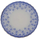 Kuchenteller Dessertteller Goldrand Stempeln sind unterschiedlich 19,3 cm Schaller Blaue Lilie Blumendekor Blumen gebraucht - akzeptabel