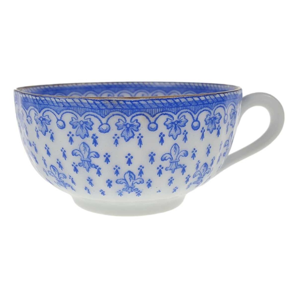 [458168919] Kaffeetasse Goldrand Stempeln sind unterschiedlich 0,2 L Schaller Blaue Lilie Blumendekor Blumen gebraucht - gut