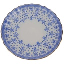 Untertasse Goldrand Stempeln sind unterschiedlich 13,8 cm Schaller Blaue Lilie Blumendekor Blumen gebraucht - gut