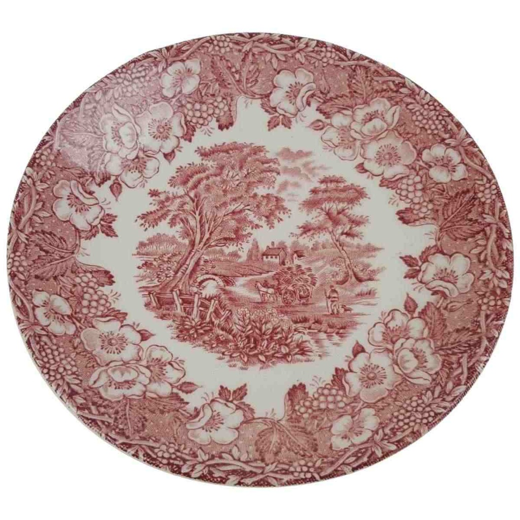[458168936] Untertasse 14,2 cm English Ironstone Tableware (EIT) EIT England Heuwagen Rot gebraucht - gut