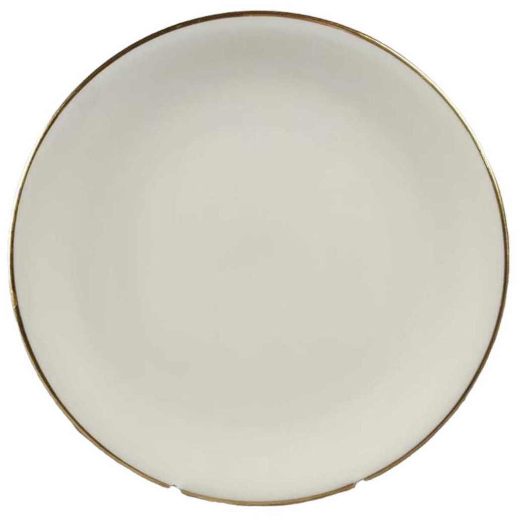 Kuchenteller Goldrand 19,5 cm KPM Krister 0217 Elfenbein Beige gebraucht - sehr gut