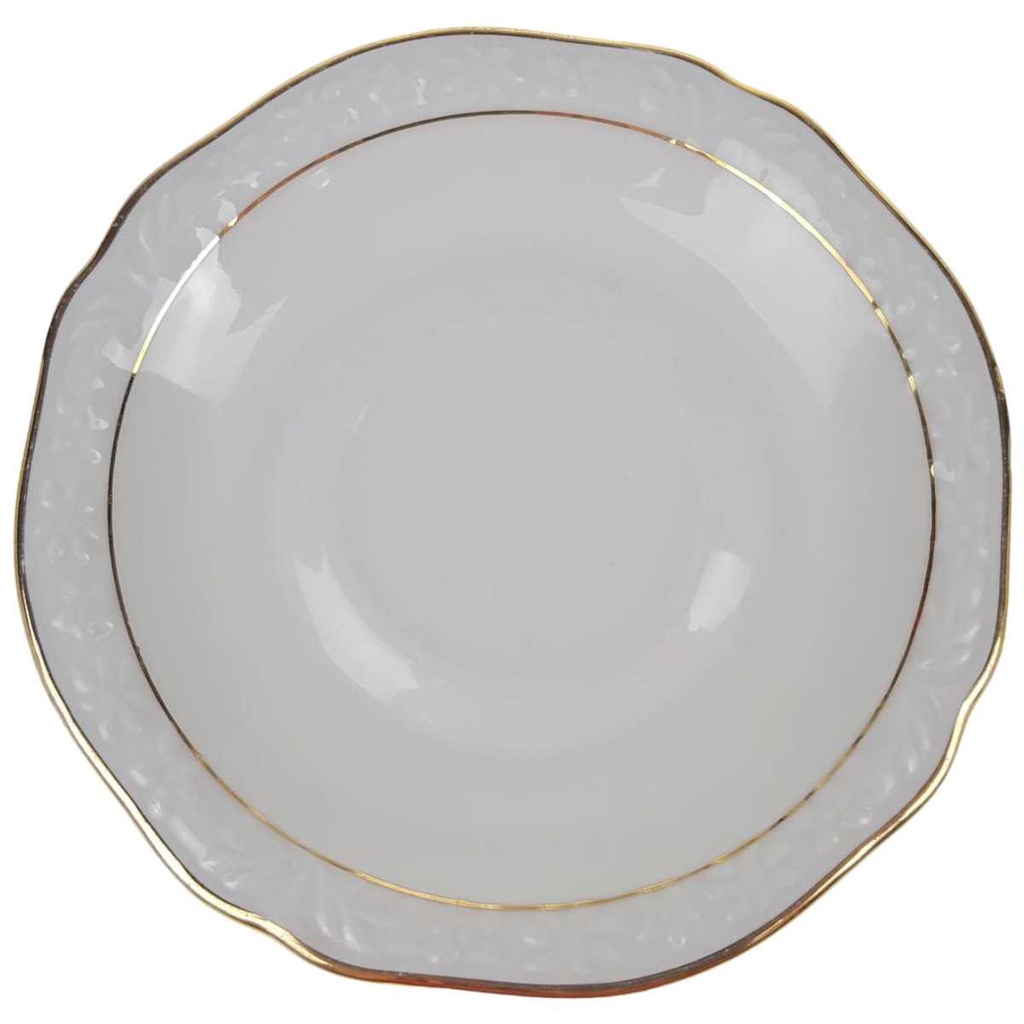 Untertasse für Kaffee klein Winterling Blumendekor Goldrand weiß