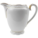 Milchkännchen groß 0,4 L Winterling Blumendekor Goldrand weiß