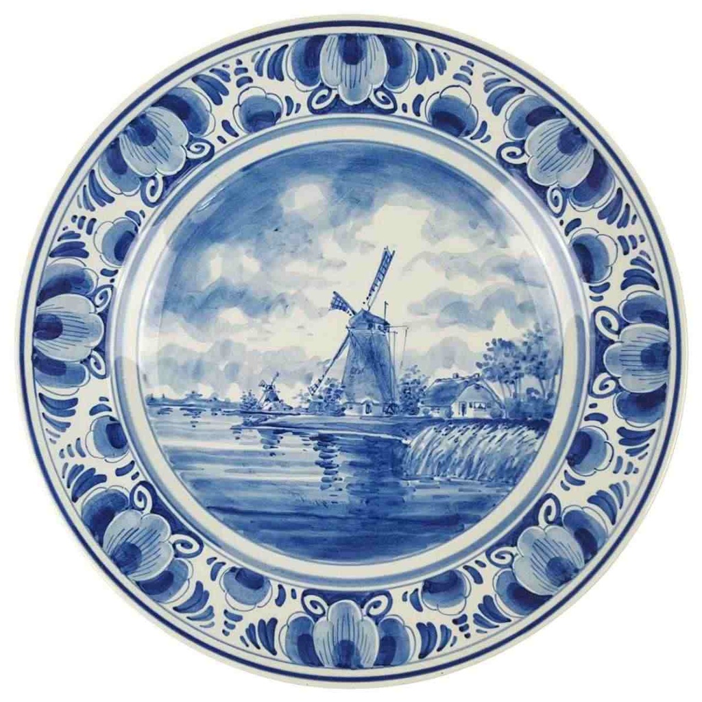 [458169001] Wandteller 27 cm Delfts Blauw Mühle gebraucht - gut