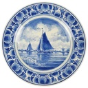 Wandteller 27 cm Delfts Blauw Segelschiffe gebraucht - gut