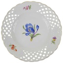 Durchbruchteller Wandteller Durchbrucharbeit Meissen Blumen gebraucht - gut