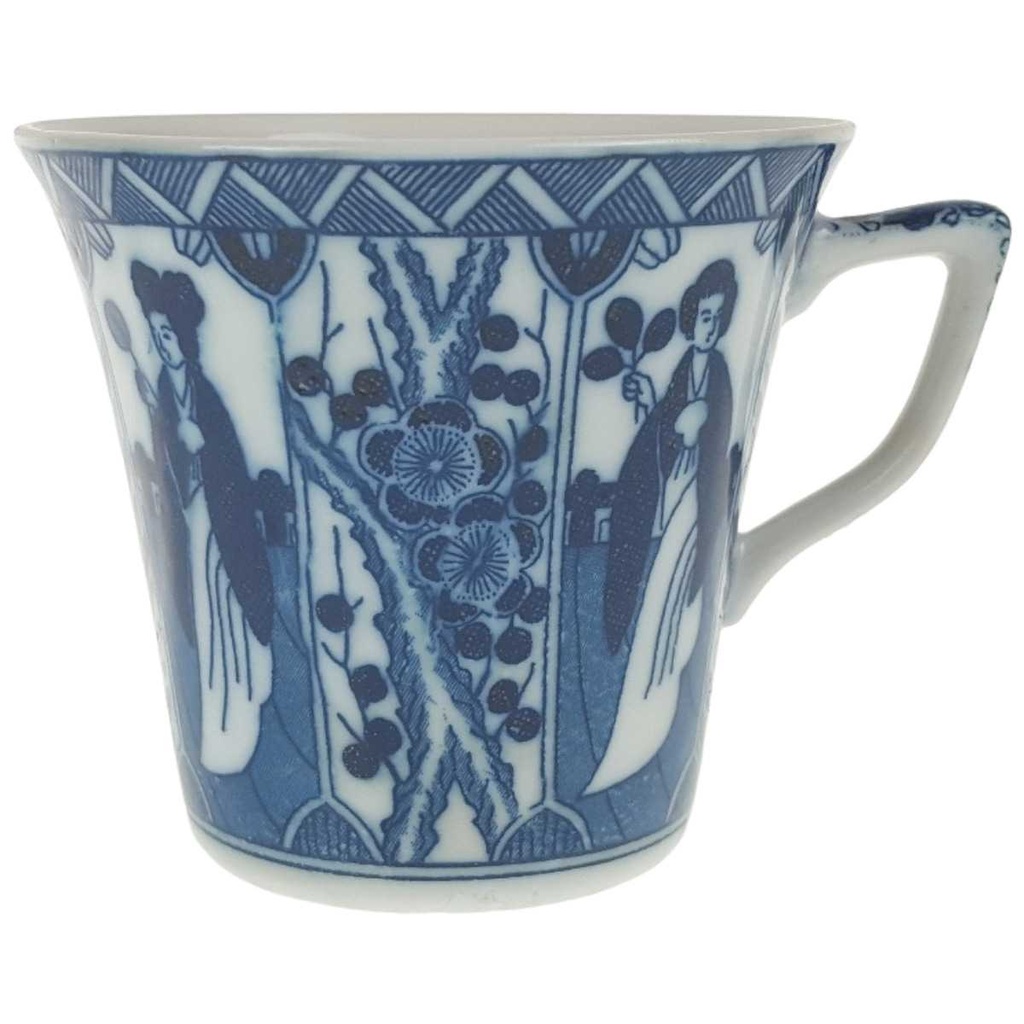 [458169015] Mokkatasse Espressotasse ohne Stempel Japan China Geisha Blau Weiß gebraucht - gut