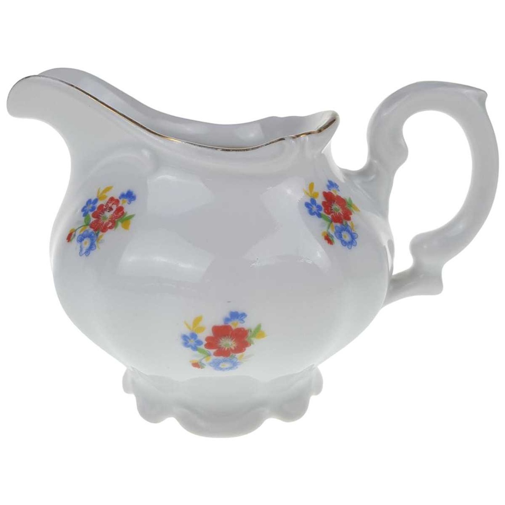 Milchkännchen klein 0,2 L Bavaria Bunte Blumen Golddekor