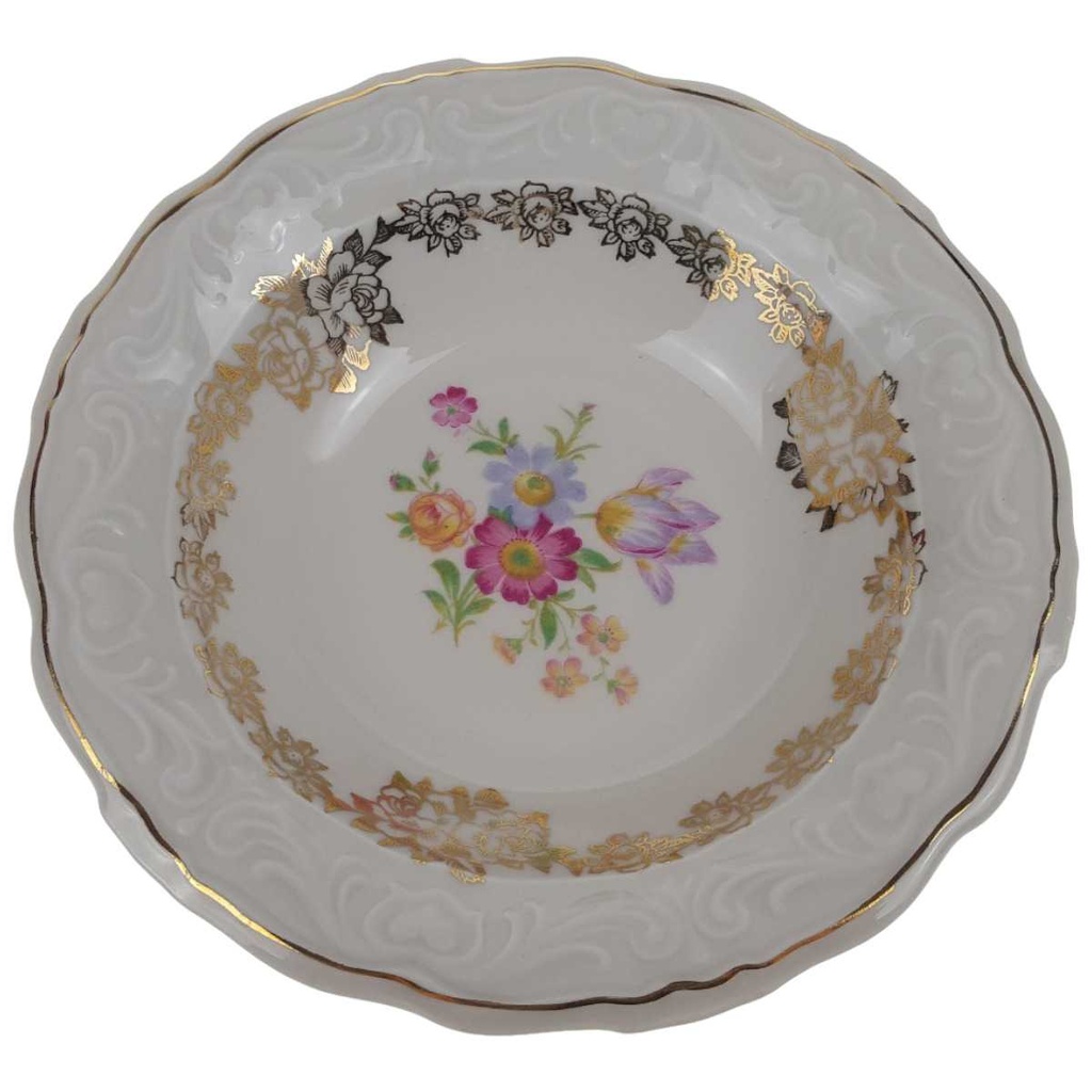 Schale klein Schwarzenhammer Blumendekor Goldrand Golddekor