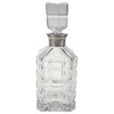Karaffe mit Stöpsel eckig Glas Transparent Silbermontur