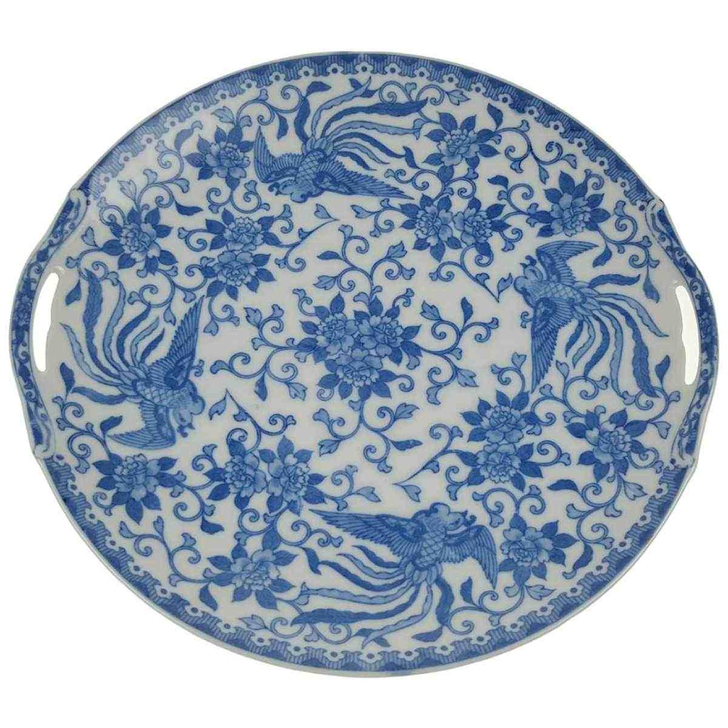 Kuchenplatte 24,5x24 cm Noritake Japan Howo blau
