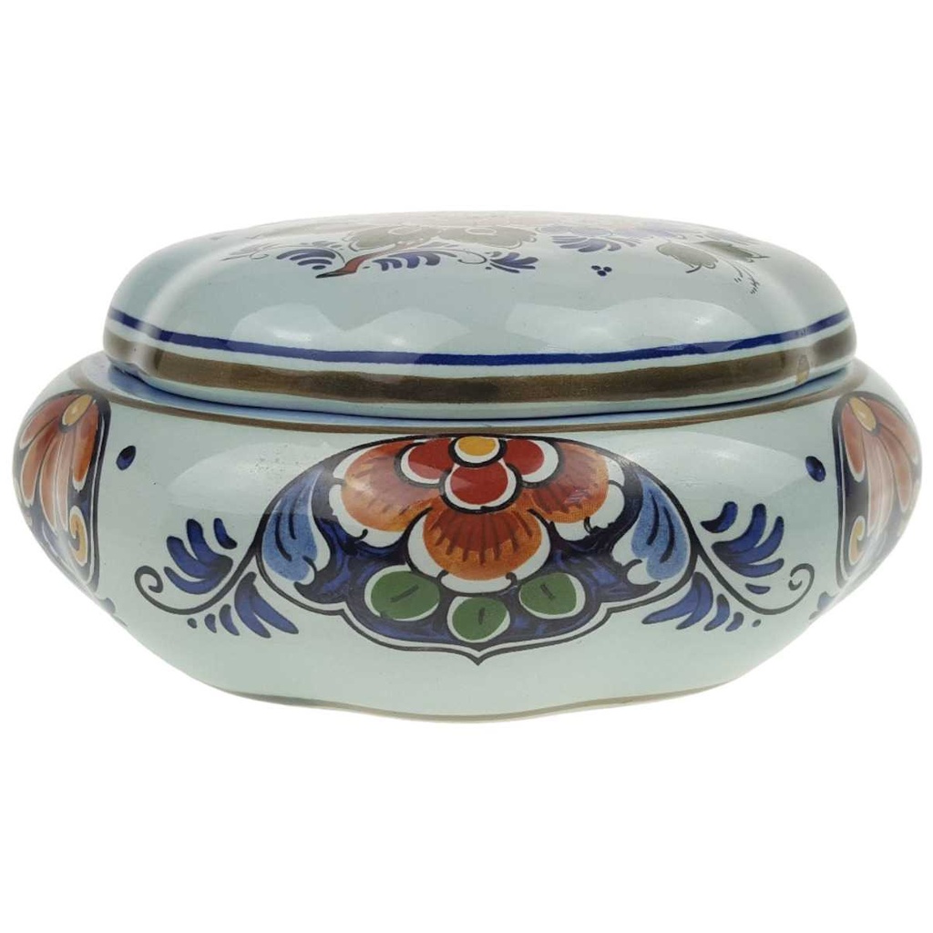 [458169173] Deckeldose Handwerk Polychroom Blumendekor Bunt Blumen gebraucht - gut