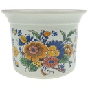 Blumenübertopf Handwerk Polychroom Blumendekor Bunt Blumen gebraucht - gut