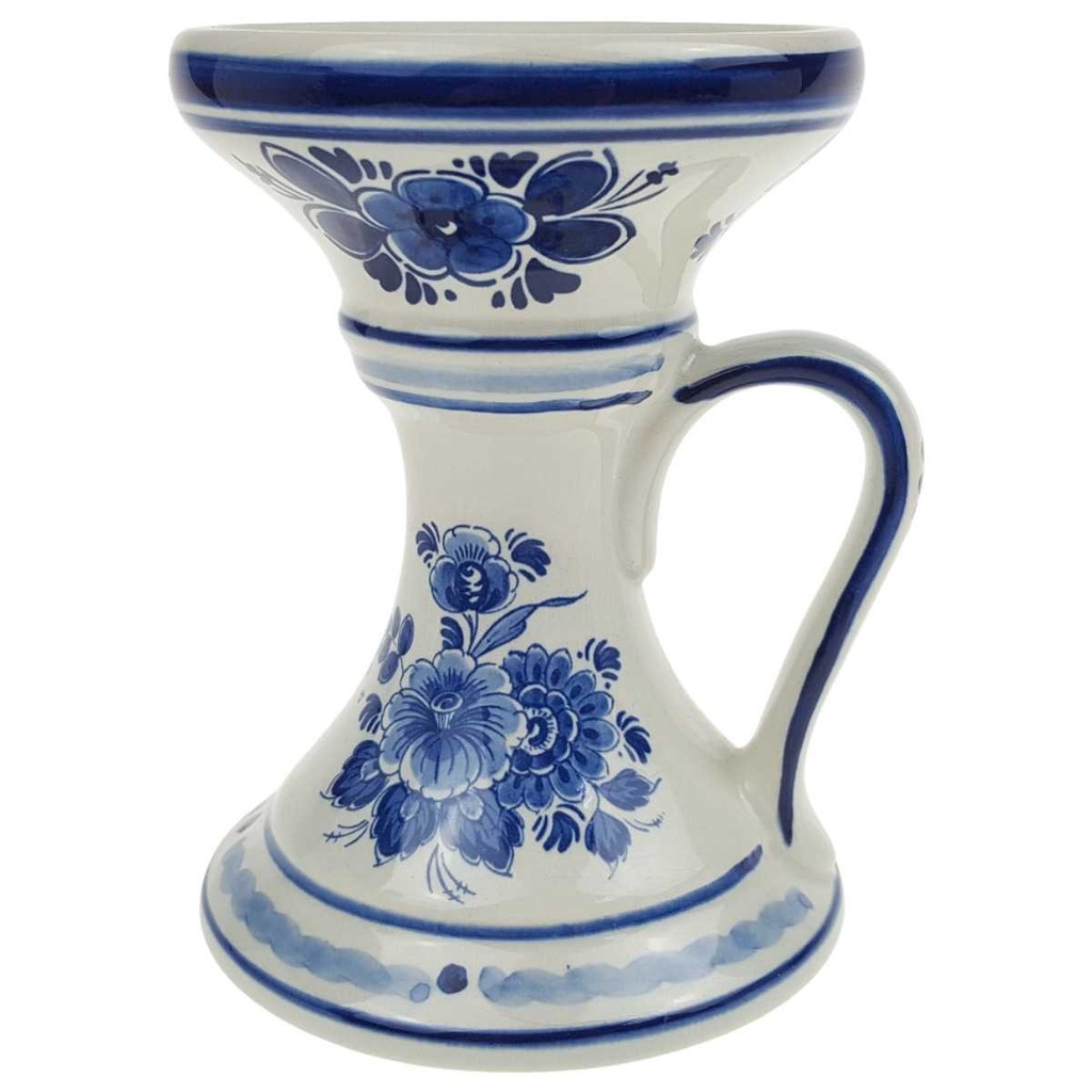 [458169178] Kerzenhalter mit Henkel Handwerk Delfts Blumendekor Blumen gebraucht - gut
