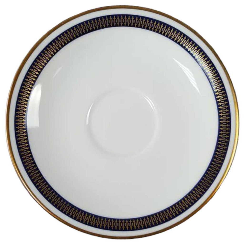 [45816918] Untertasse für Kaffee Golddekor 15 cm Seltmann Weiden Vohenstrauß Kobalt gebraucht - sehr gut
