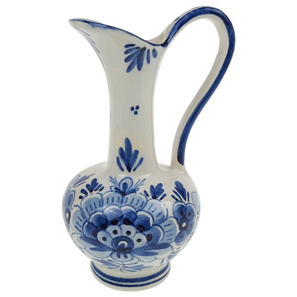 Vase 16,7 cm Delfts Blumendekor Blumen gebraucht - gut