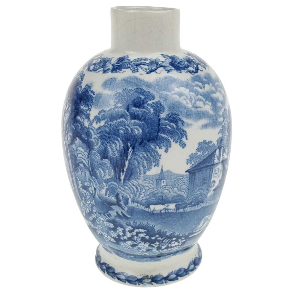[458169189] Vase ohne Deckel Silicon China 13,5 cm Booths British Scenery Blau England gebraucht - gut