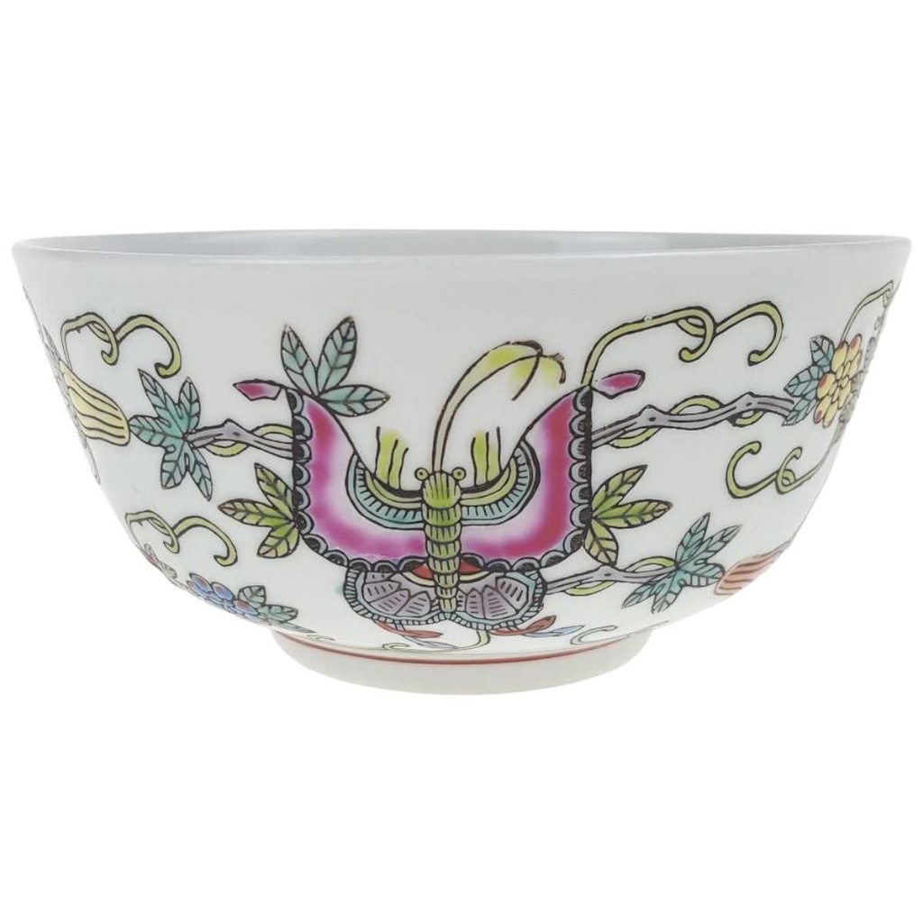 Schale 11,8 cm Chinesisches Porzellan Schmetterling Blume Dekor gebraucht - gut
