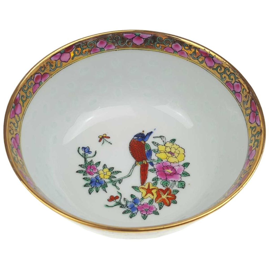 [458169191] Schale Golddekor 11,5 cm Chinesisches Porzellan Blumen gebraucht - gut