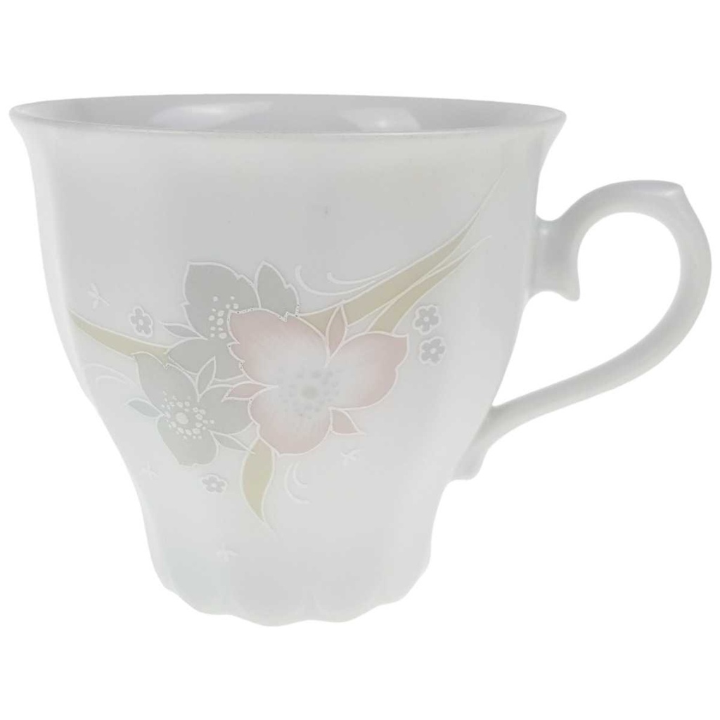 [458169197] Kaffeetasse 0,2 L Eschenbach Toledo rosa graue Blüten gebraucht - gut