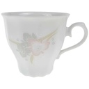 Kaffeetasse 0,2 L Eschenbach Toledo rosa graue Blüten gebraucht - gut
