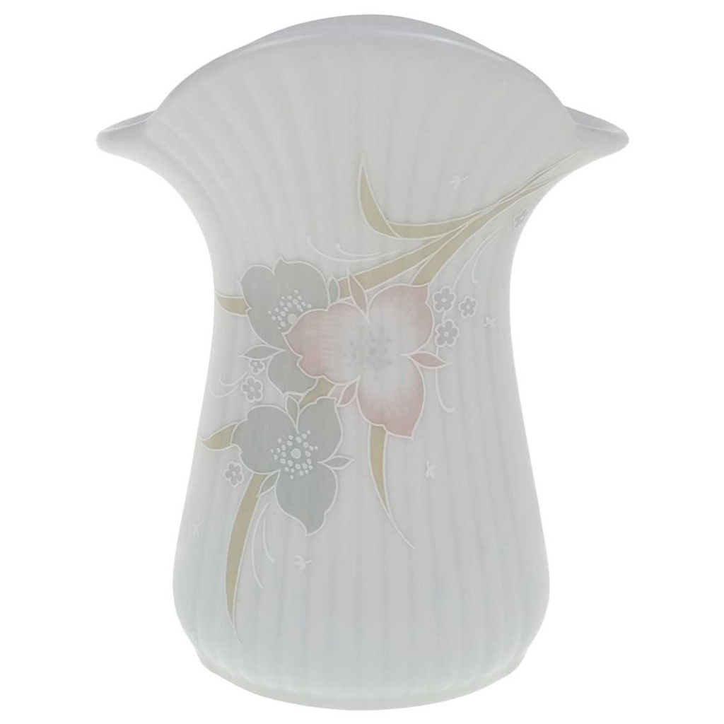 [458169199] Vase klein 11,2 cm Eschenbach Toledo rosa graue Blüten gebraucht - sehr gut