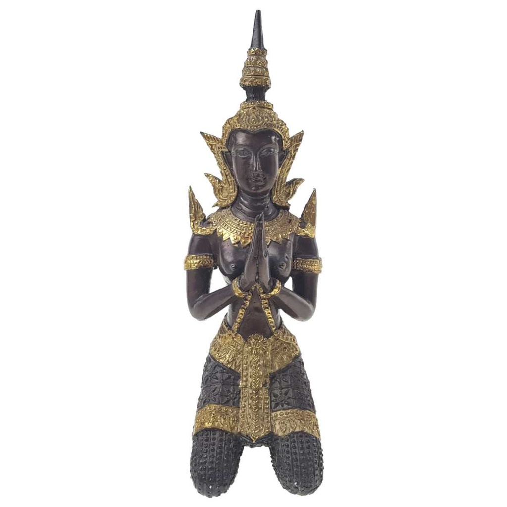 [458169227] Skulptur Tempelwächter kniend Bronze