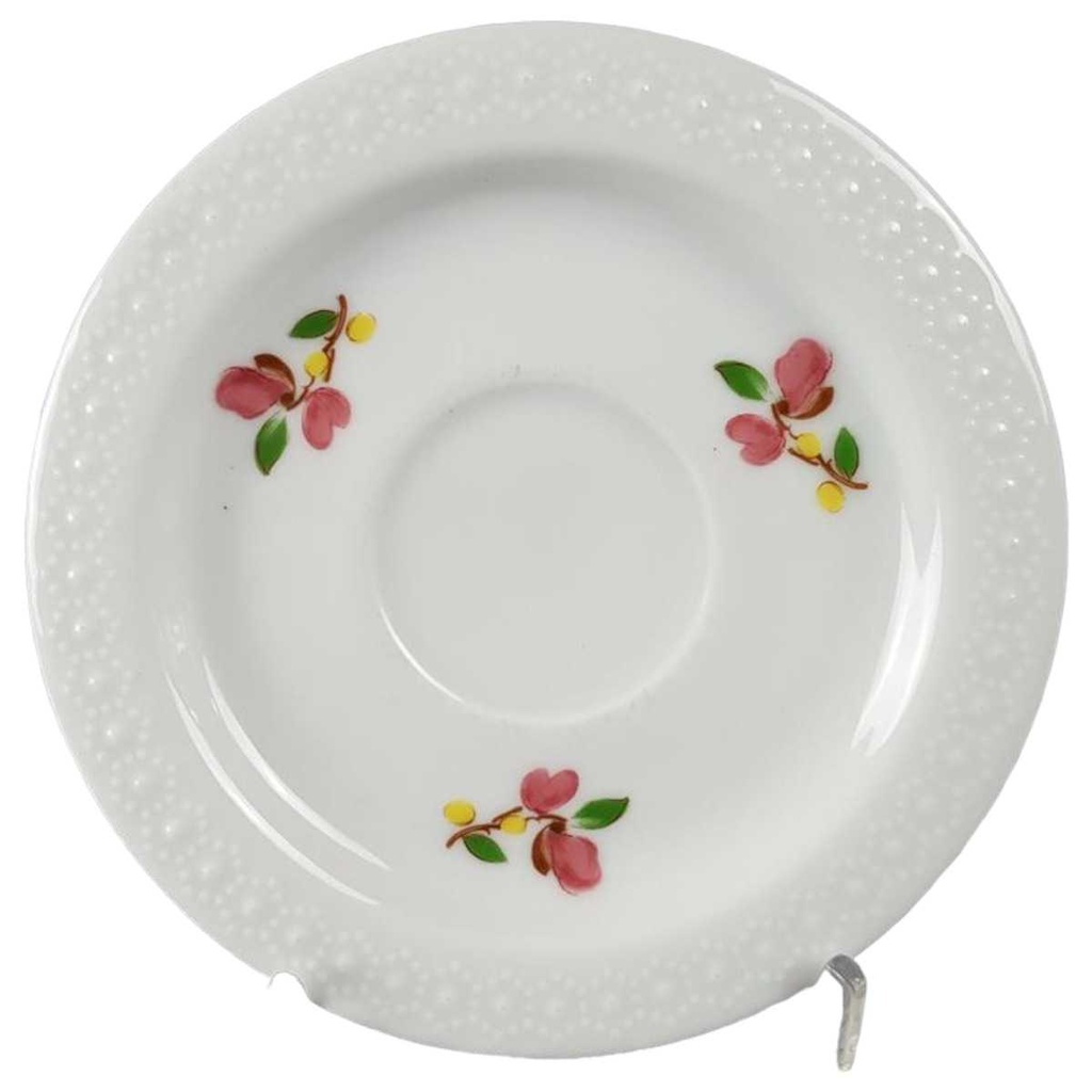[45816928] Untertasse für Tee/Kaffee 14,2 cm Zeh Scherzer Blumendekore Retro Bunte Blumen Perlrand gebraucht - gut