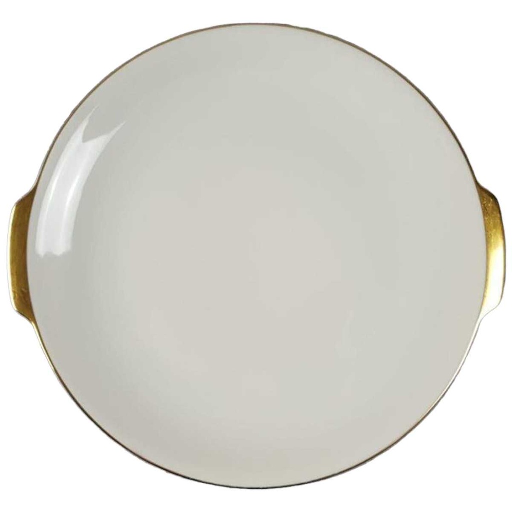 Kuchenplatte Goldrand KPM Krister 0202 Elfenbein Beige gebraucht - sehr gut