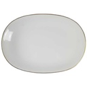 Servierplatte Speiseplatte Fleischplatte Steakplatte groß Goldrand 37x26,5 cm KPM Krister 0201 Weiß gebraucht - gut