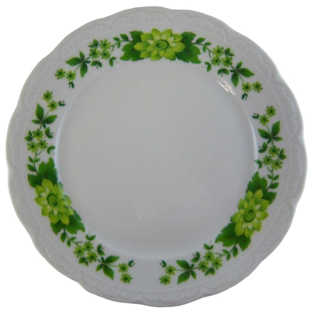 [4581697] Kuchenteller Dessertteller Frühstücksteller 19,8 cm Mitterteich Form 100 grüne Blume gebraucht - sehr gut