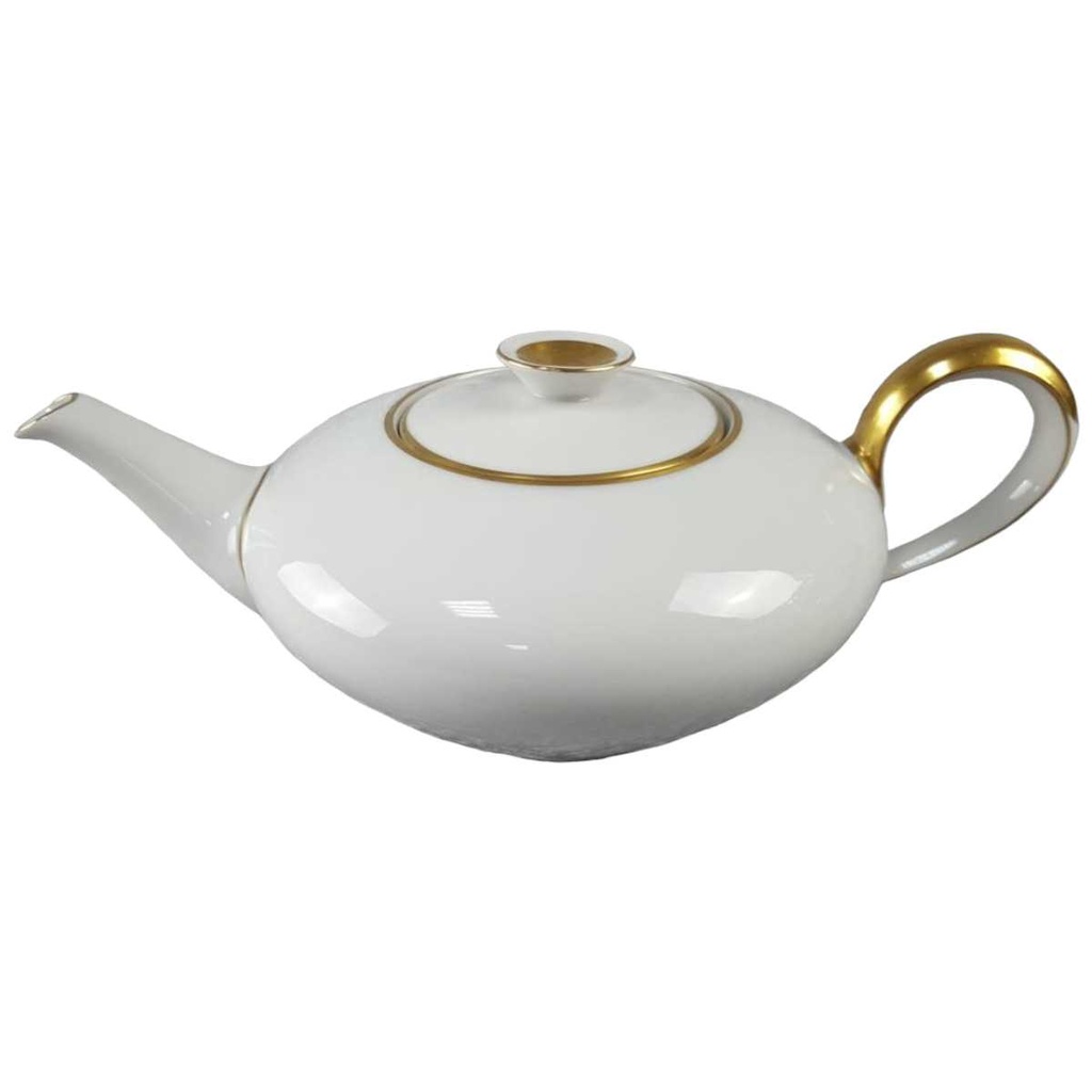 [45816979] Teekanne Goldrand 1,3 L KPM Krister 0201 Weiß gebraucht - sehr gut