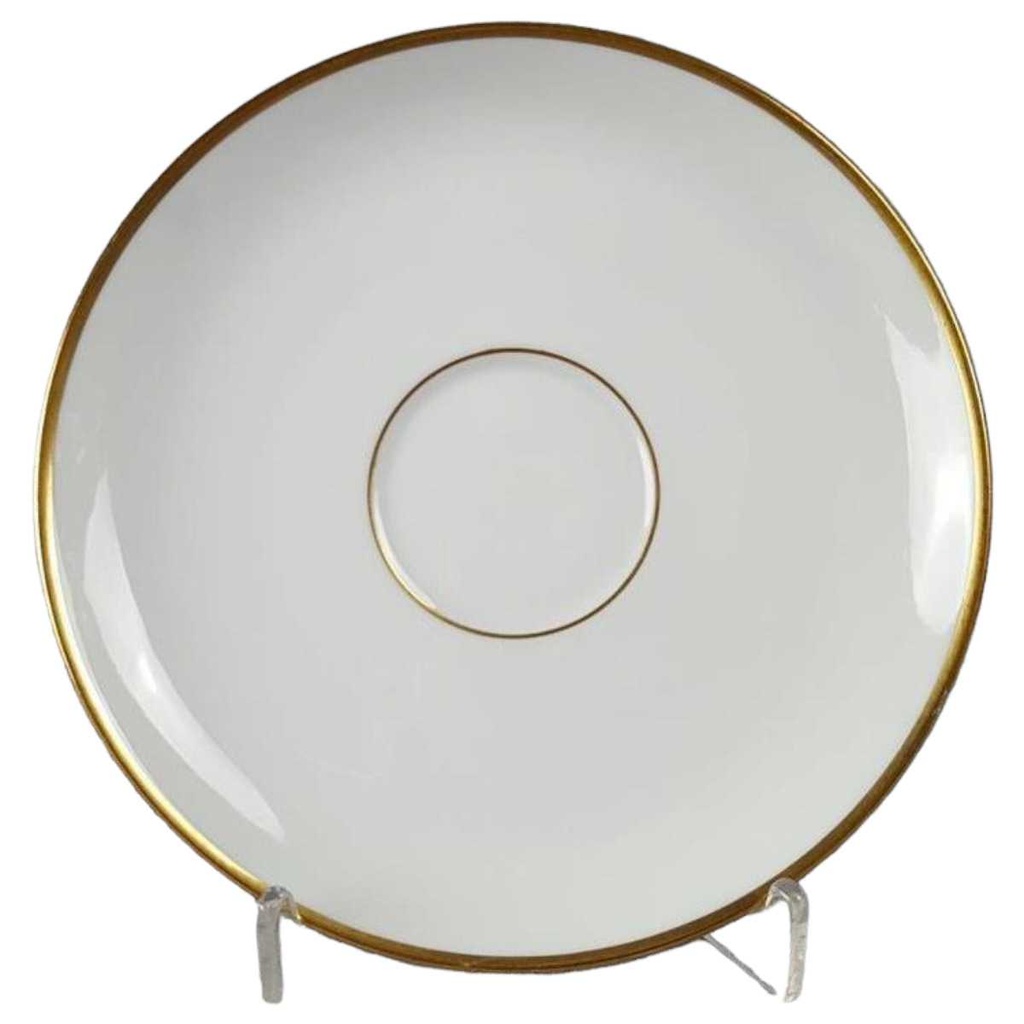 [45816990] Untertasse für Tee Goldrand 15 cm KPM Krister 0201 Weiß