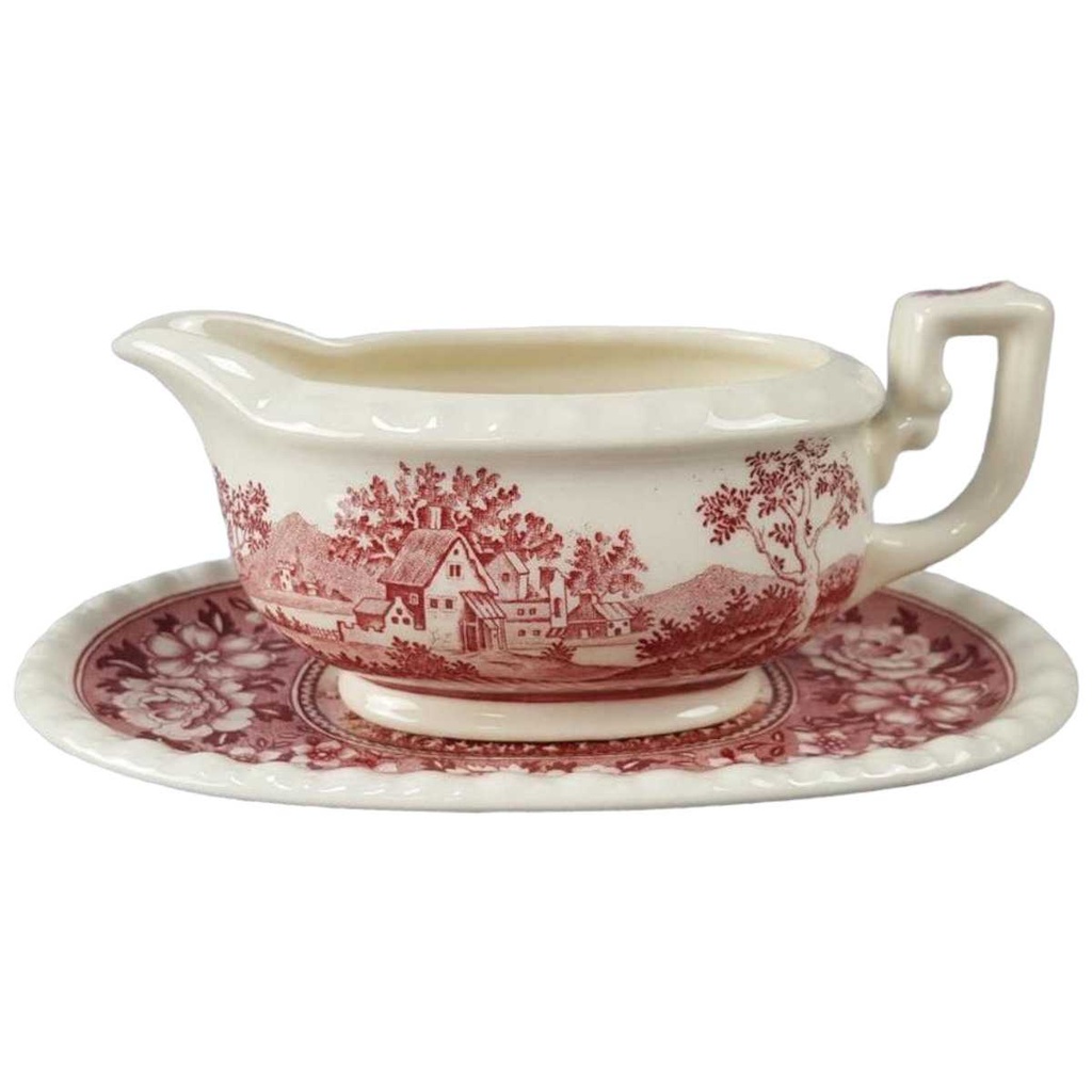 Buttersauciere mit Teller Villeroy & Boch Rusticana Rot gebraucht - sehr gut