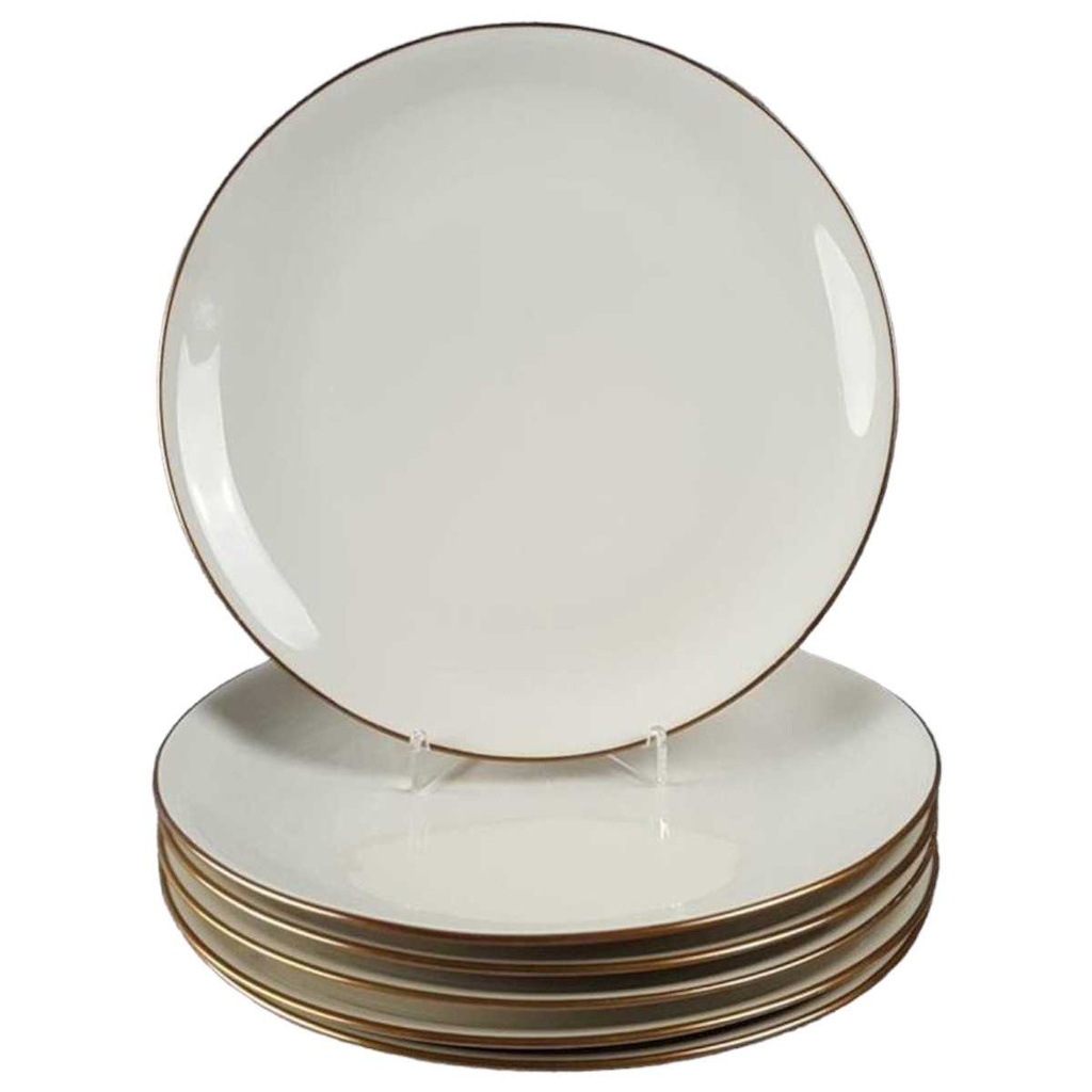 Speiseteller Essteller Goldrand 24 cm Eschenbach Elfenbein 2 mm Beige gebraucht - sehr gut