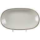 Servierplatte Speiseplatte Steakplatte Goldrand 24,3x14 cm KPM Krister 0217 Elfenbein Beige gebraucht - gut