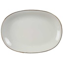 Servierplatte Speiseplatte Fleischplatte Steakplatte Goldrand 27,5x19,7 cm KPM Krister 0217 Elfenbein Beige gebraucht - gut